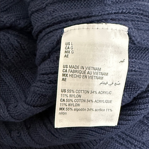 Charter Club Women’s Button-Shoulder Long Sleeve Knit Navy Sweater. R13B - Picture 5 of 7